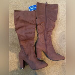 Womens Brown Compassion Pointed Toe  Slouch Boot 7.5M NWOB